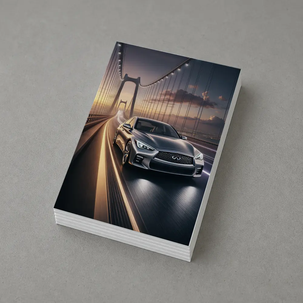 Infiniti Q50 Sedan Crossing Suspension Bridge – Postcards