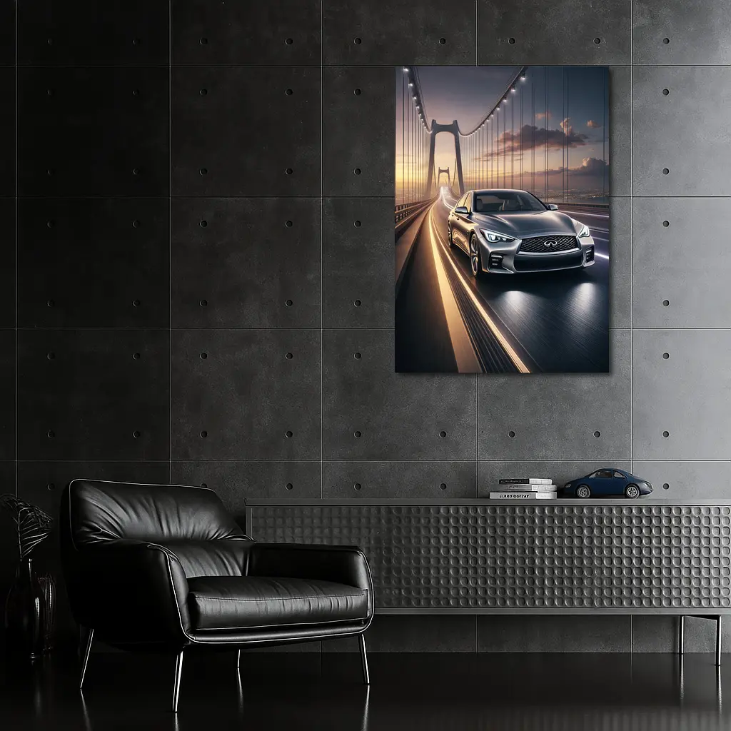 Infiniti Q50 Sedan Crossing Suspension Bridge – Wall Art