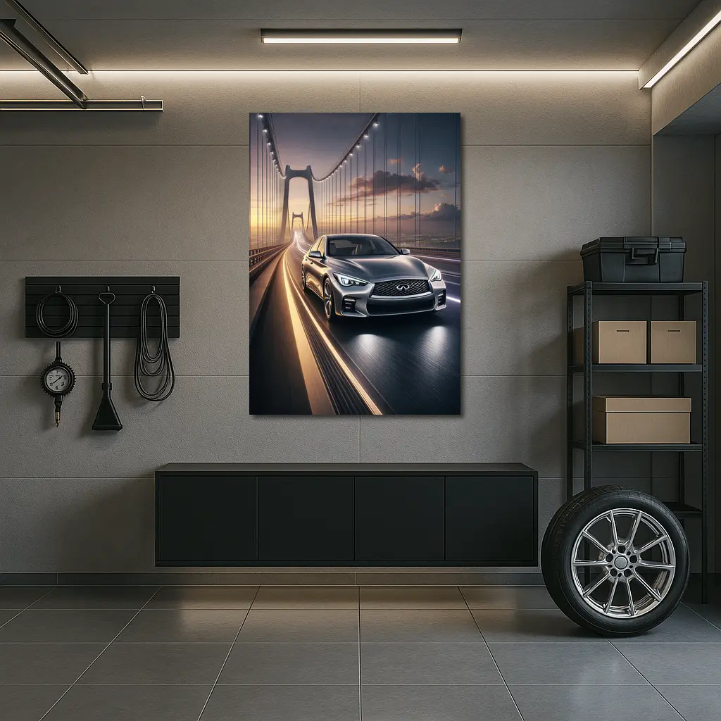 Infiniti Q50 Sedan Crossing Suspension Bridge – Wall Art