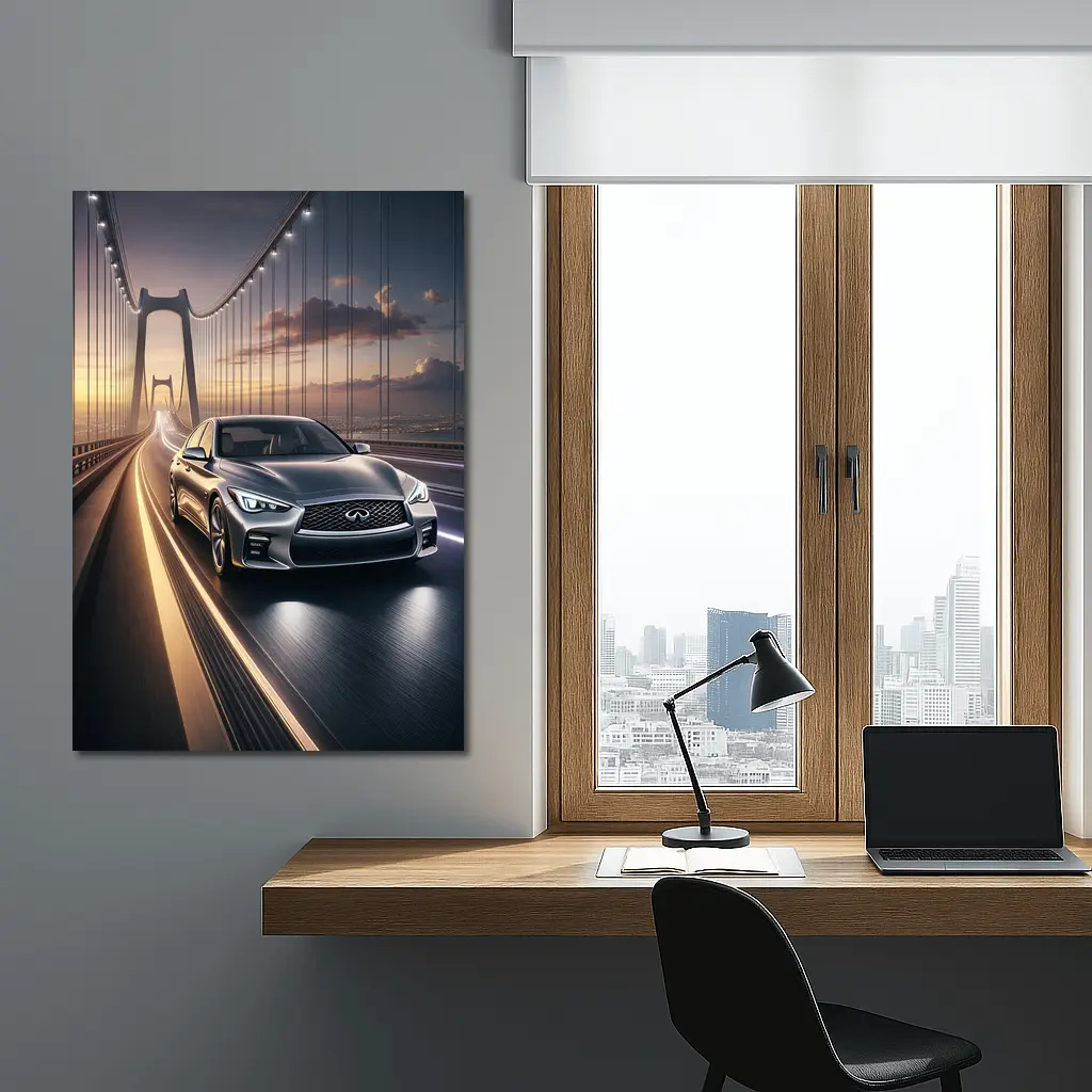 Infiniti Q50 Sedan Crossing Suspension Bridge – Wall Art