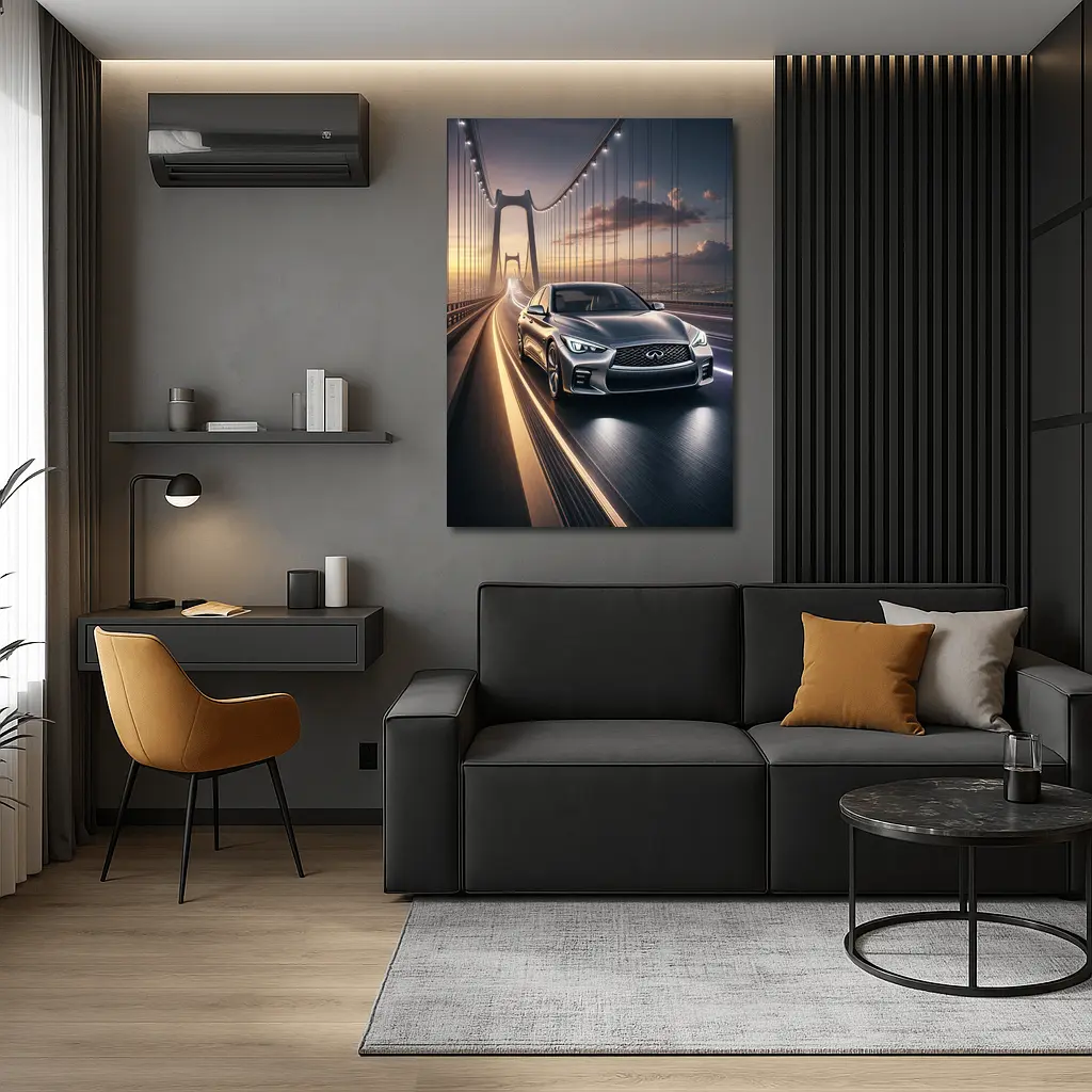Infiniti Q50 Sedan Crossing Suspension Bridge – Wall Art