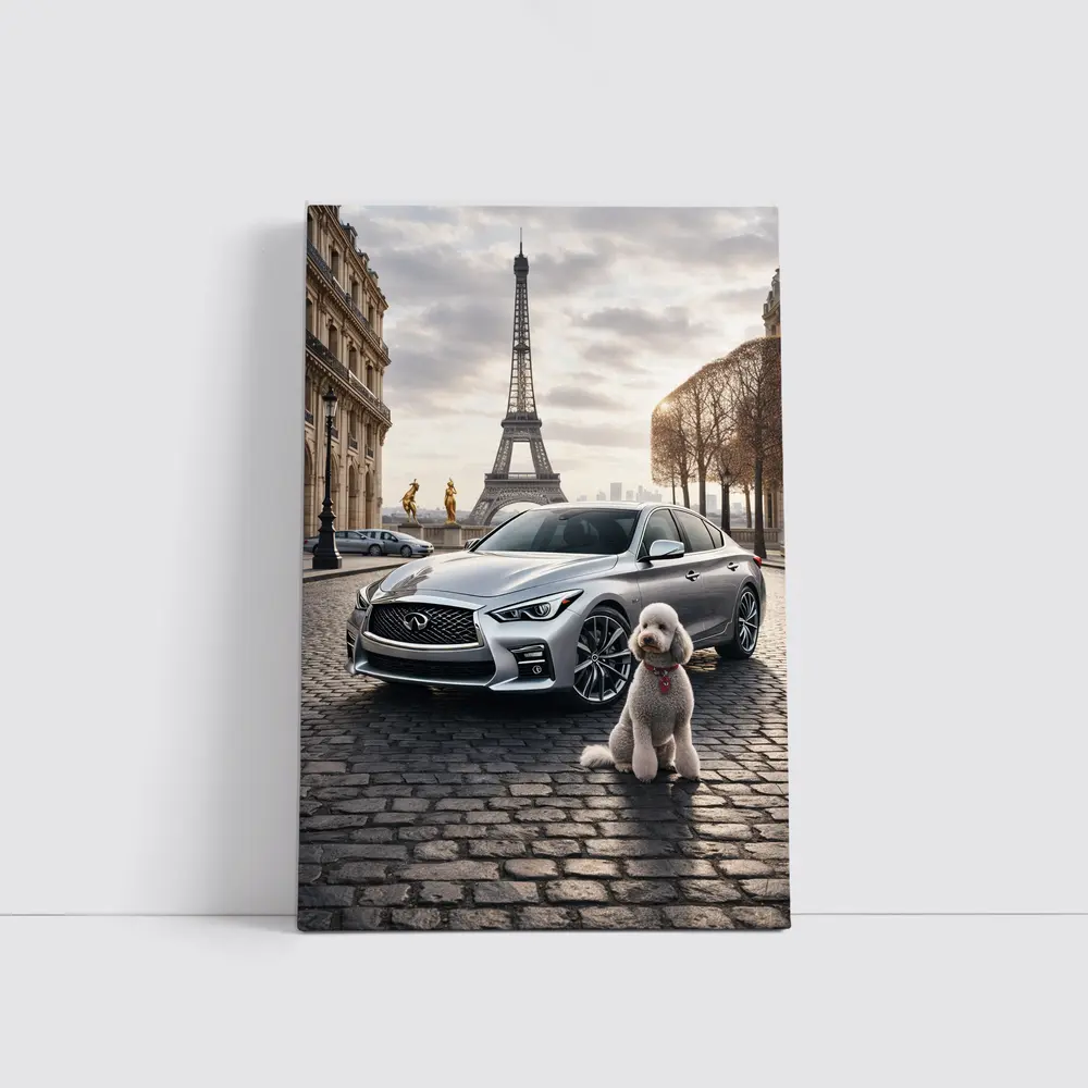 Infiniti Q50 Poodle Paris Eiffel Tower – Wall Art