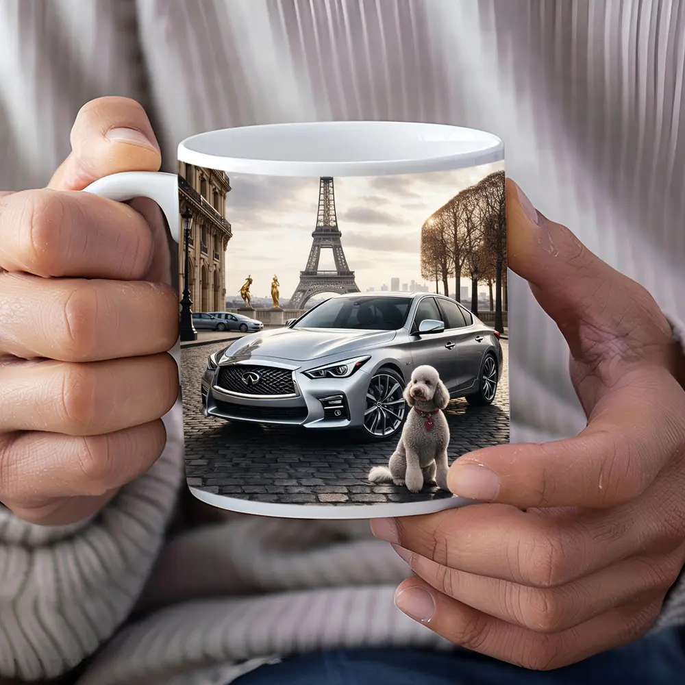 Infiniti Q50 Poodle Paris Eiffel Tower – Mugs