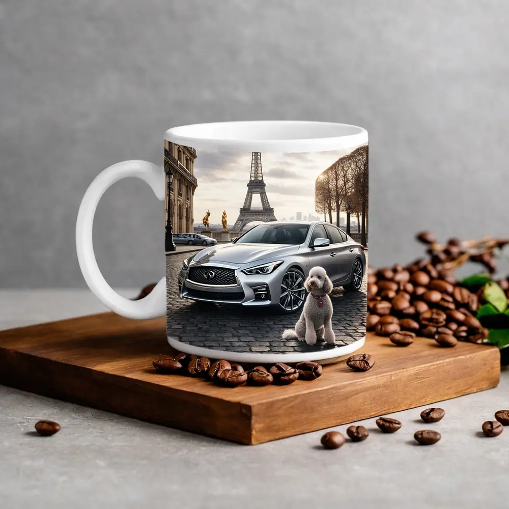 Infiniti Q50 Poodle Paris Eiffel Tower – Mugs