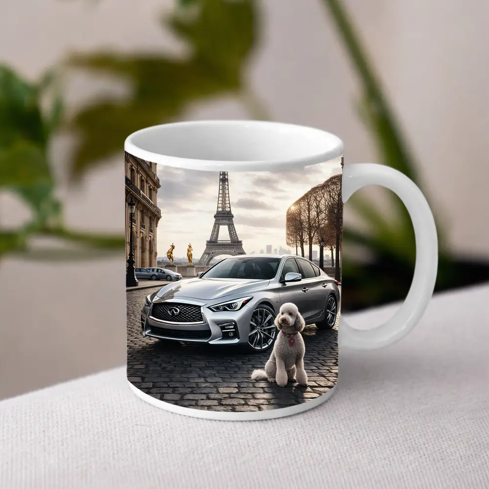 Infiniti Q50 Poodle Paris Eiffel Tower – Mugs