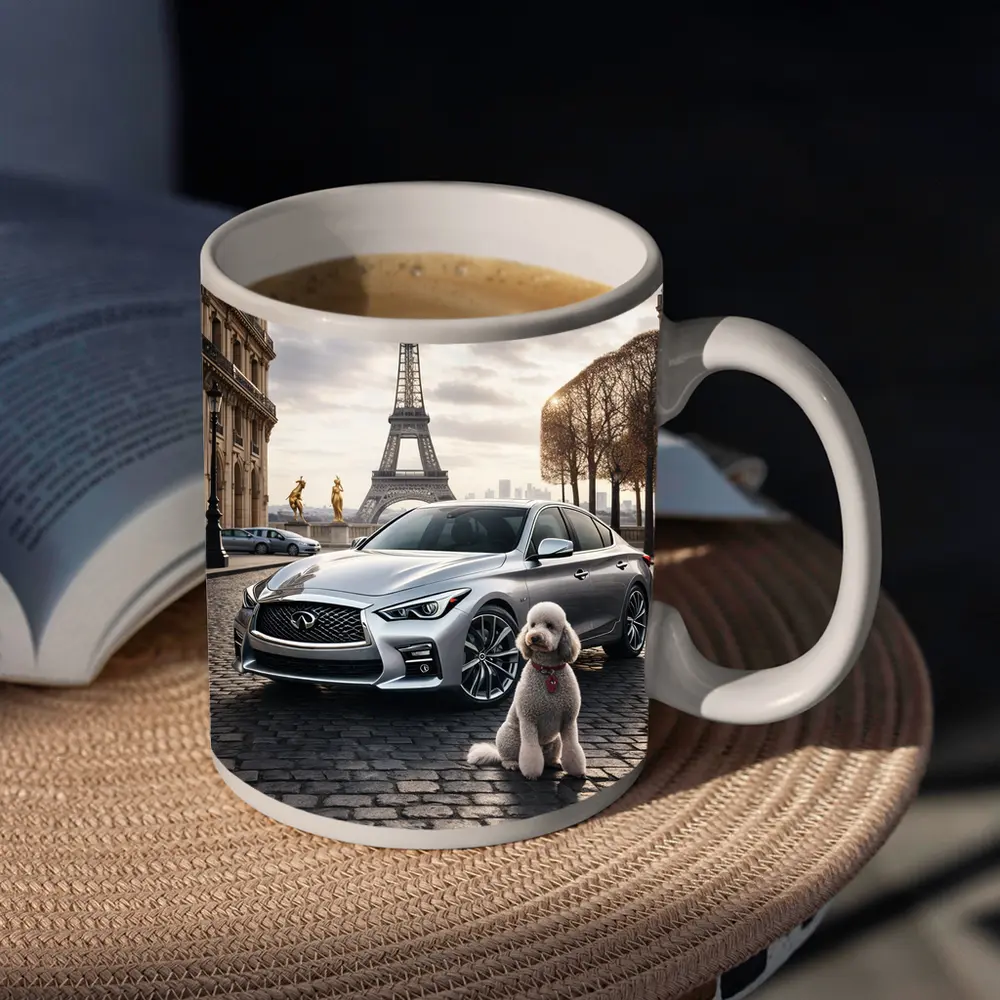 Infiniti Q50 Poodle Paris Eiffel Tower – Mugs