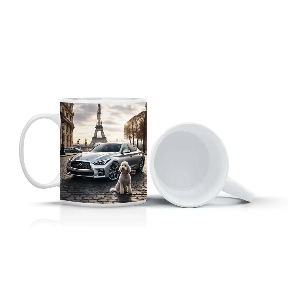 Infiniti Q50 Poodle Paris Eiffel Tower – Mugs