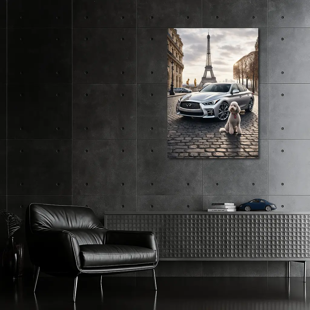 Infiniti Q50 Poodle Paris Eiffel Tower – Wall Art