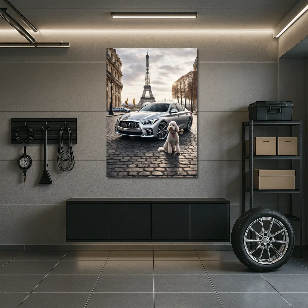 Infiniti Q50 Poodle Paris Eiffel Tower – Wall Art