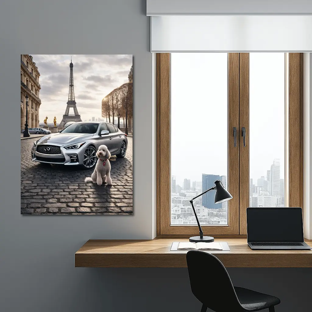Infiniti Q50 Poodle Paris Eiffel Tower – Wall Art