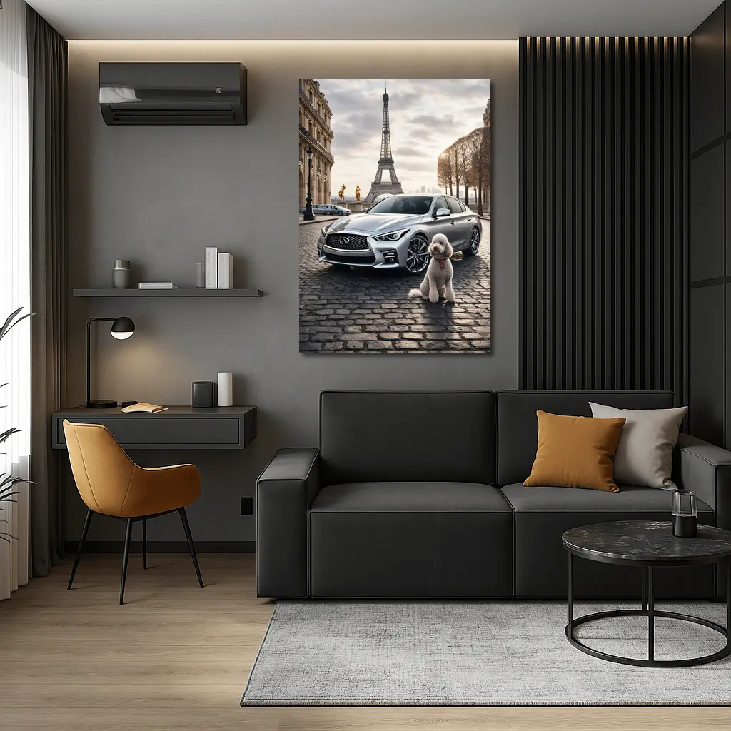 Infiniti Q50 Poodle Paris Eiffel Tower – Wall Art