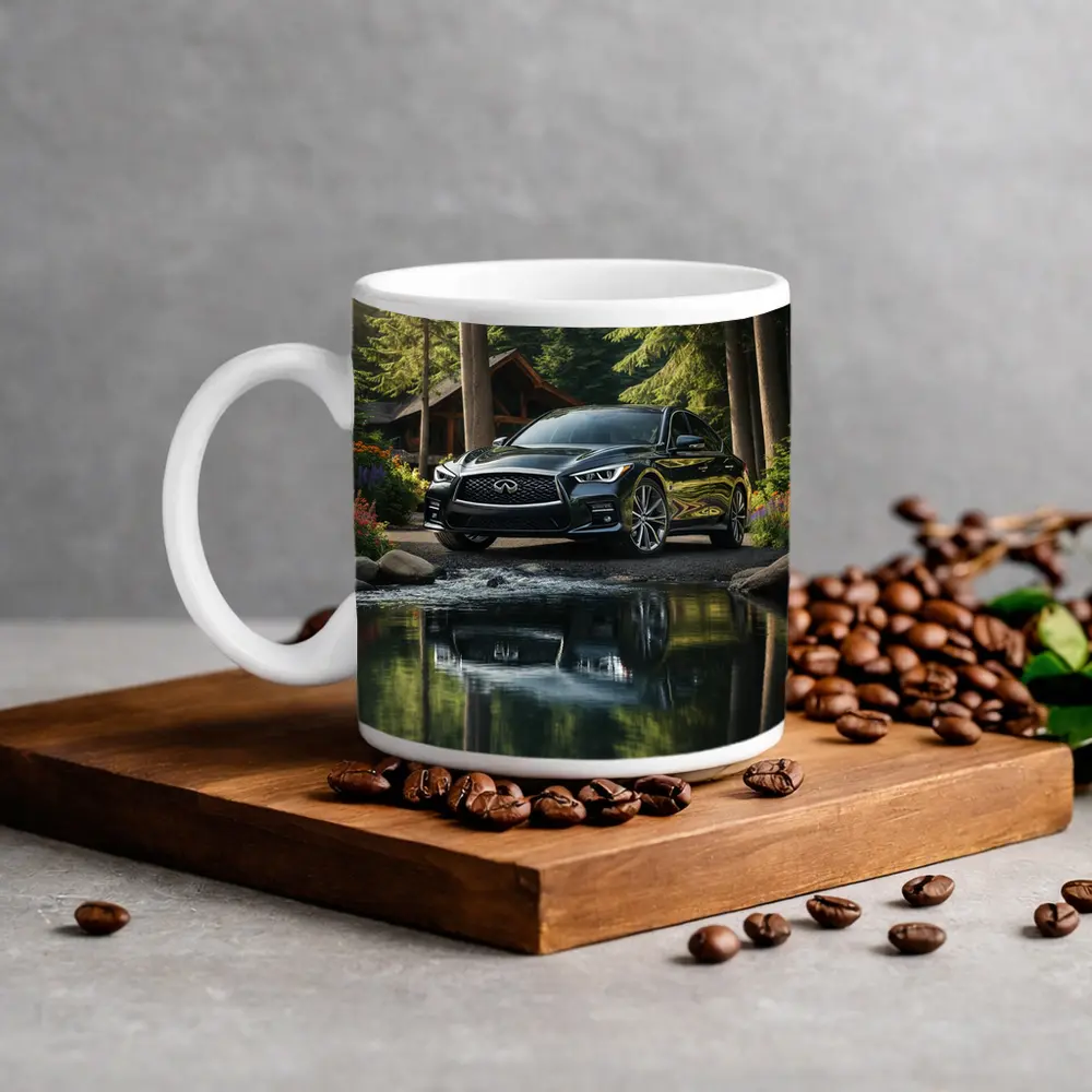 Infiniti Q50 Black Sedan Forest River – Mugs