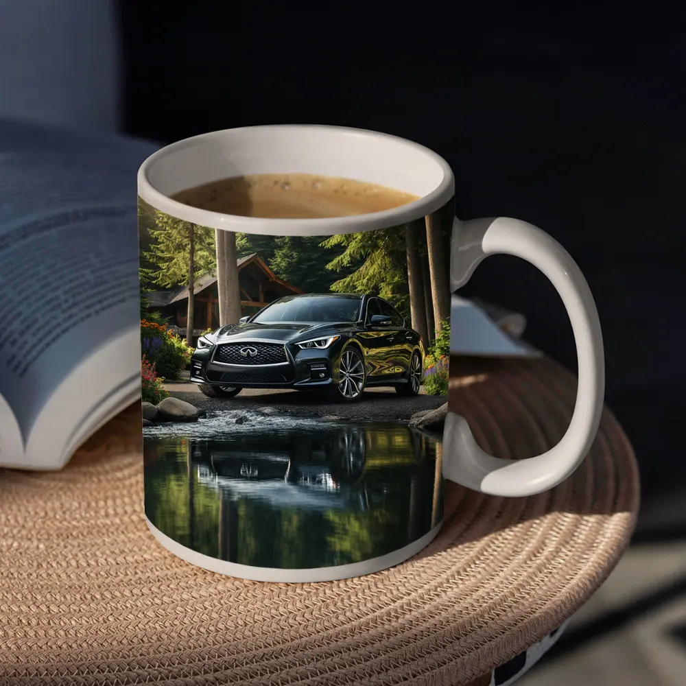 Infiniti Q50 Black Sedan Forest River – Mugs