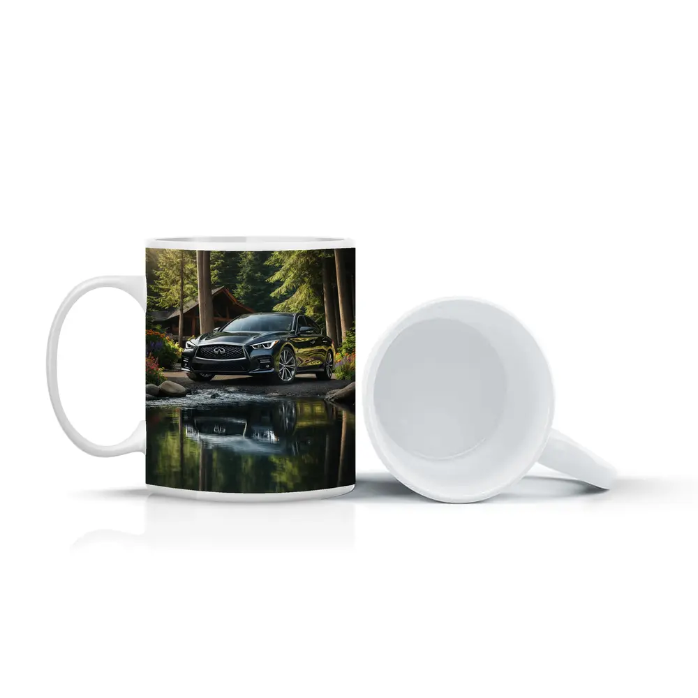 Infiniti Q50 Black Sedan Forest River – Mugs