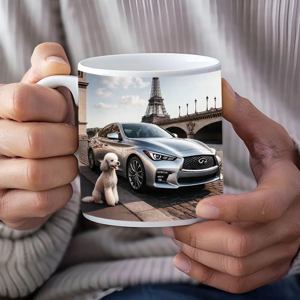 Infiniti Q50 Poodle Eiffel Tower Paris – Mugs