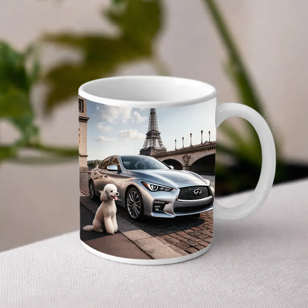 Infiniti Q50 Poodle Eiffel Tower Paris – Mugs