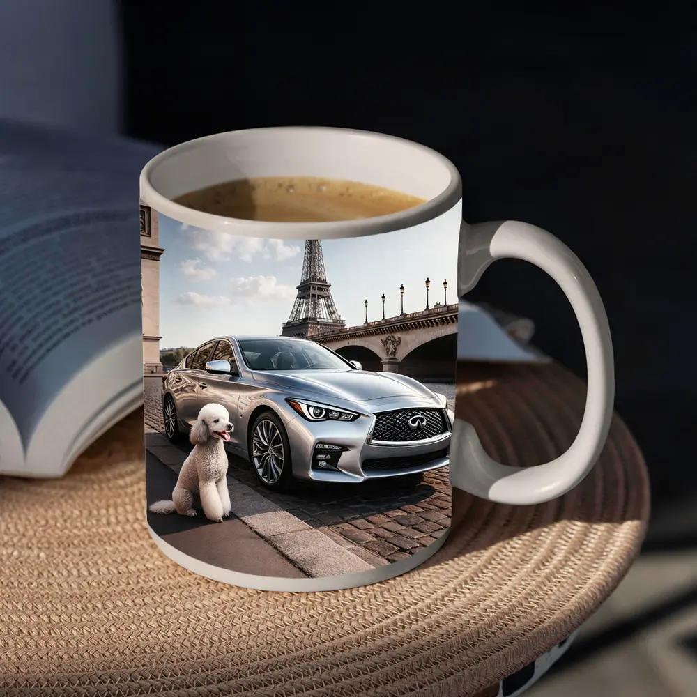 Infiniti Q50 Poodle Eiffel Tower Paris – Mugs