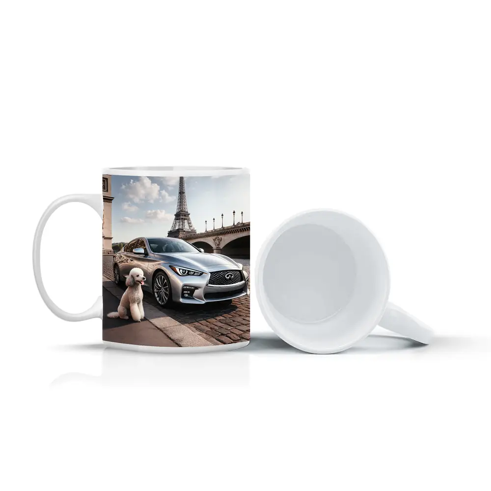 Infiniti Q50 Poodle Eiffel Tower Paris – Mugs