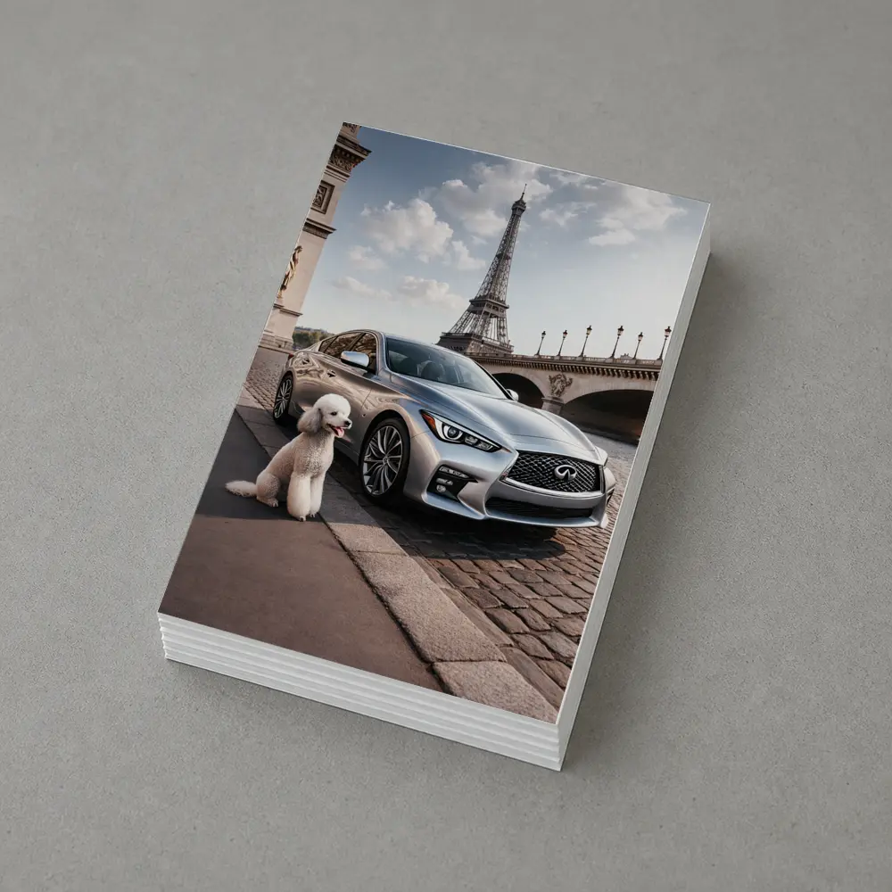 Infiniti Q50 Poodle Eiffel Tower Paris – Postcards