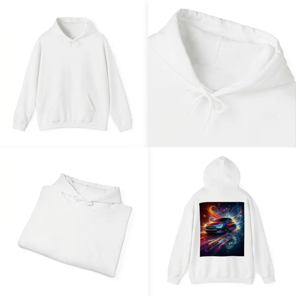 Infiniti Q60 Neon Abstract Speed Art – Hoodies
