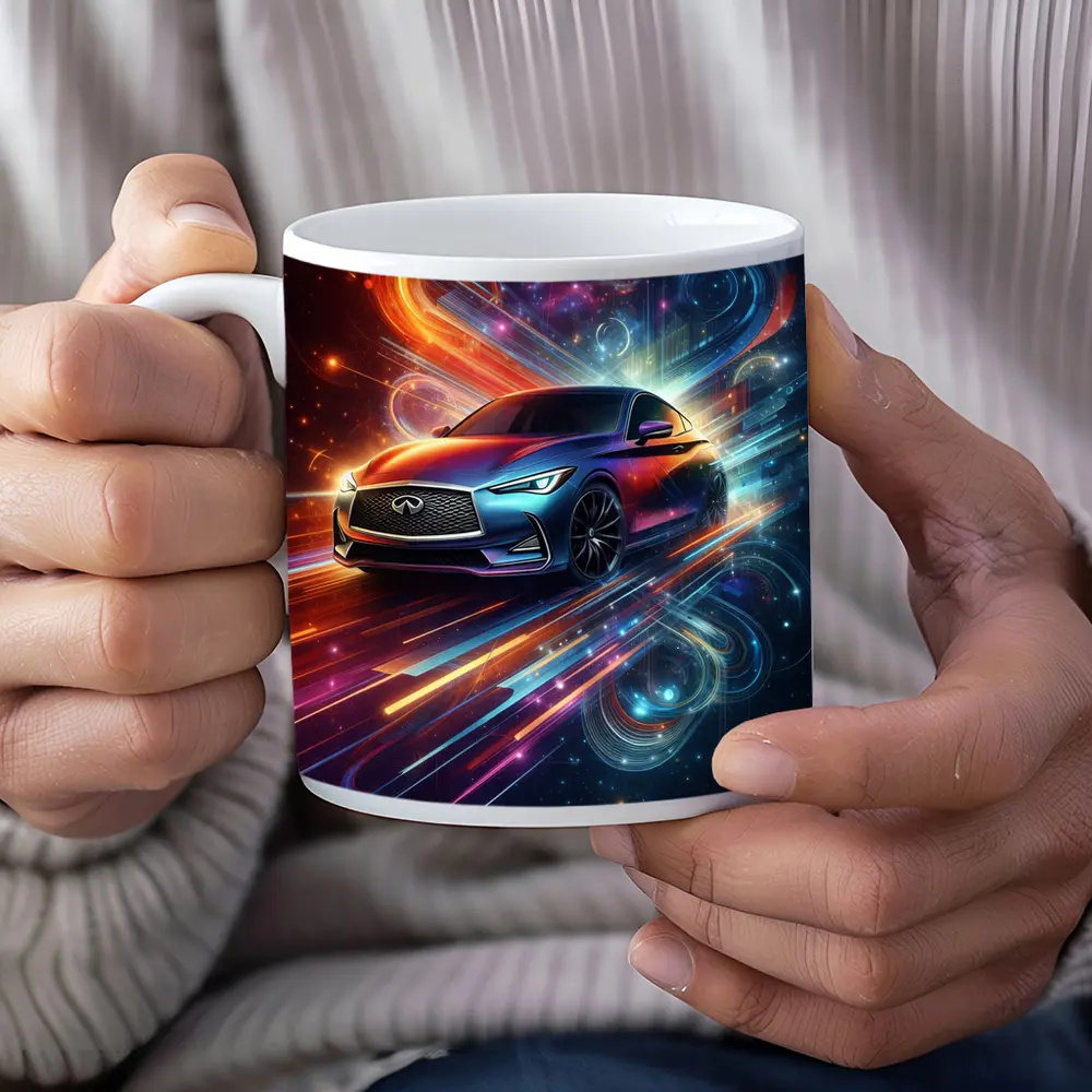 Infiniti Q60 Neon Abstract Speed Art – Mugs