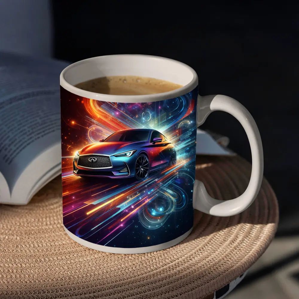 Infiniti Q60 Neon Abstract Speed Art – Mugs
