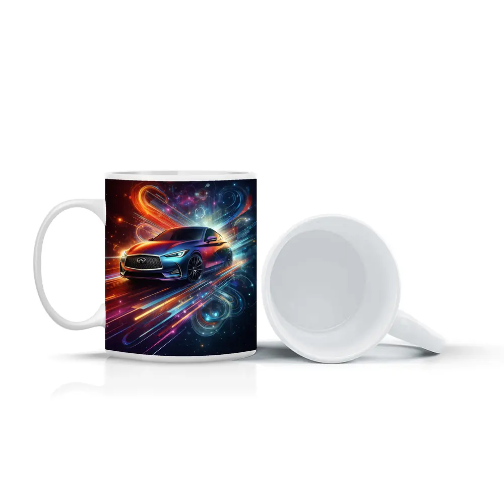 Infiniti Q60 Neon Abstract Speed Art – Mugs