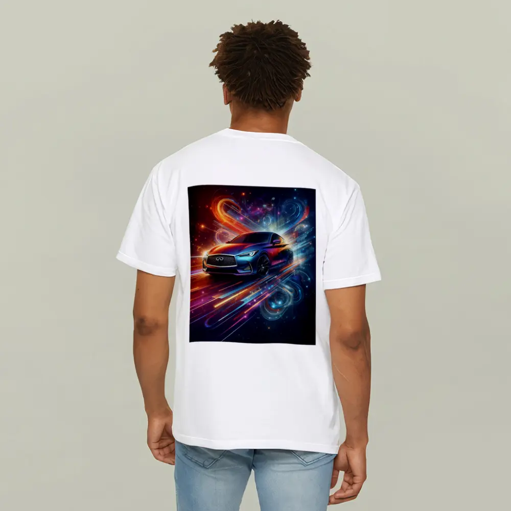Infiniti Q60 Neon Abstract Speed Art – T-Shirts