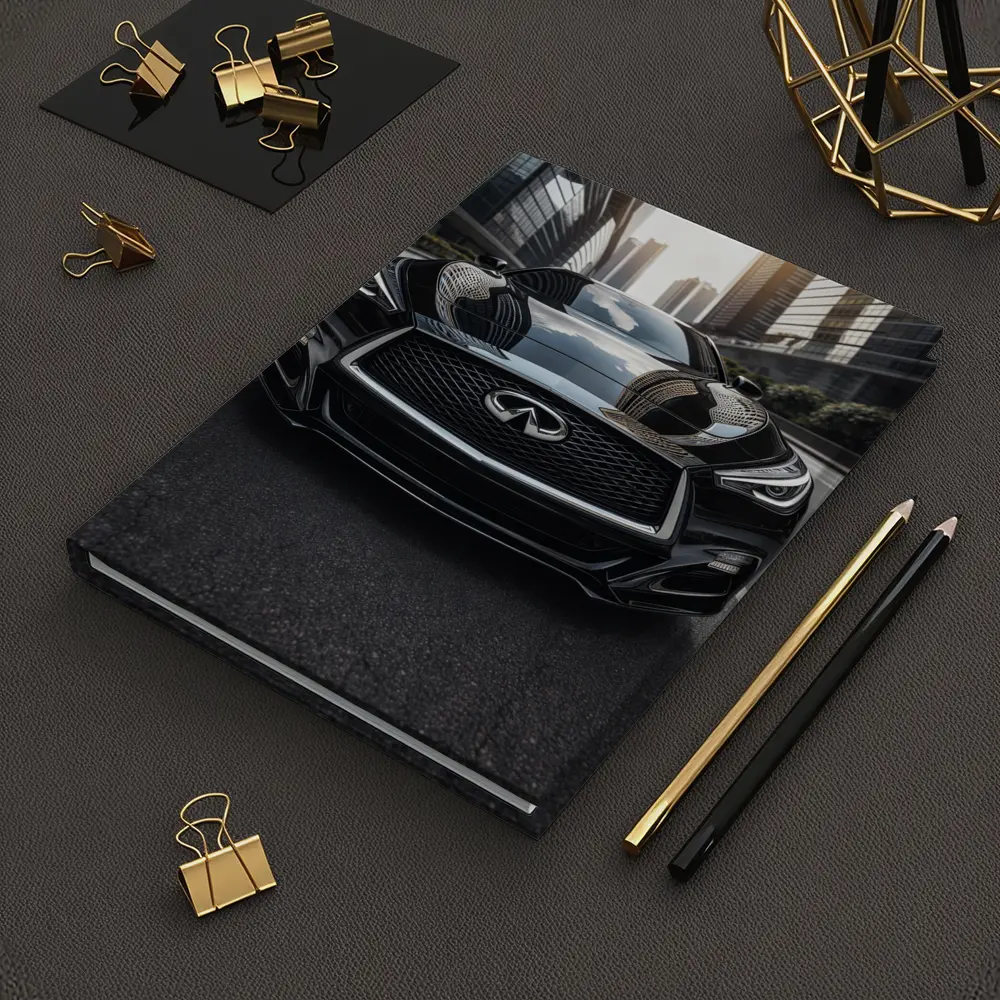 Infiniti Q60 Black Front City Street – Notebooks