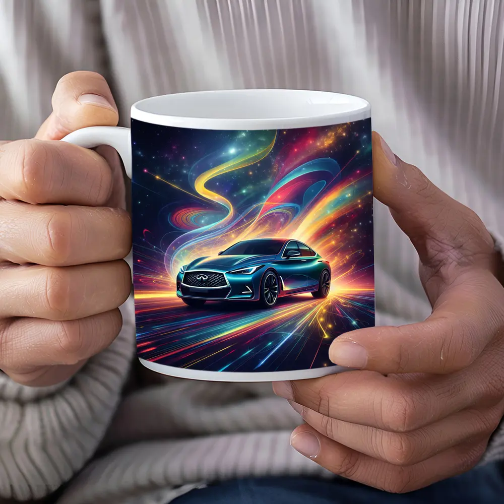 Infiniti Q60 Neon Light Trails Night – Mugs