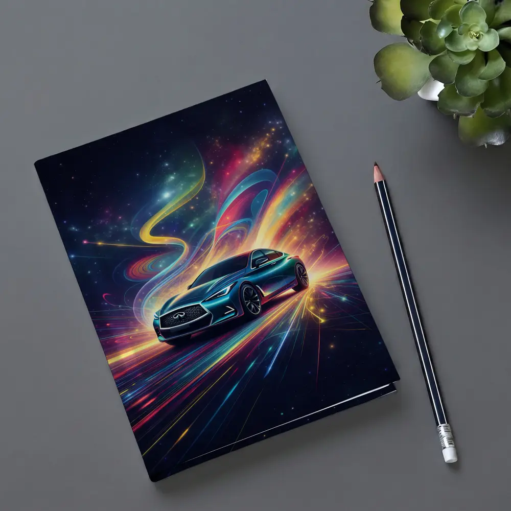 Infiniti Q60 Neon Light Trails Night – Notebooks