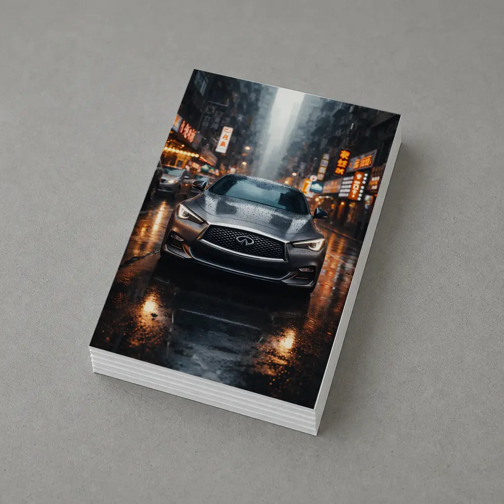 Infiniti Q60 Rainy City Street Night – Postcards