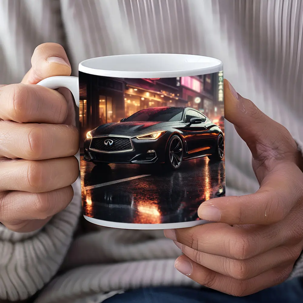 Infiniti Q60 Wet City Street Night – Mugs