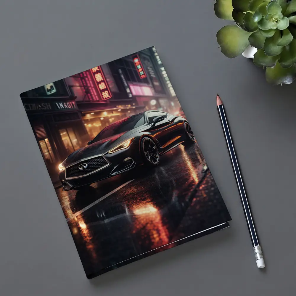Infiniti Q60 Wet City Street Night – Notebooks