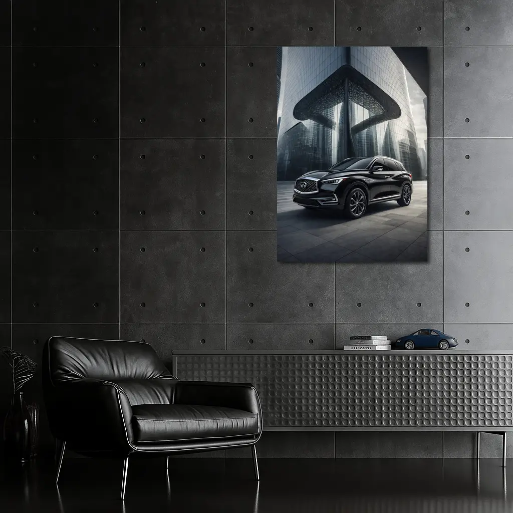 Infiniti QX60 Black SUV Futuristic City – Wall Art