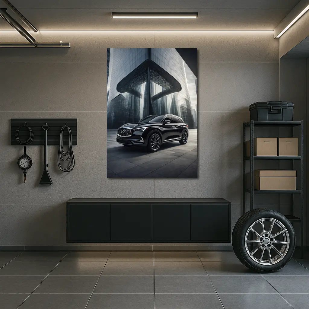 Infiniti QX60 Black SUV Futuristic City – Wall Art
