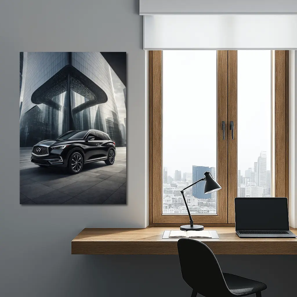 Infiniti QX60 Black SUV Futuristic City – Wall Art