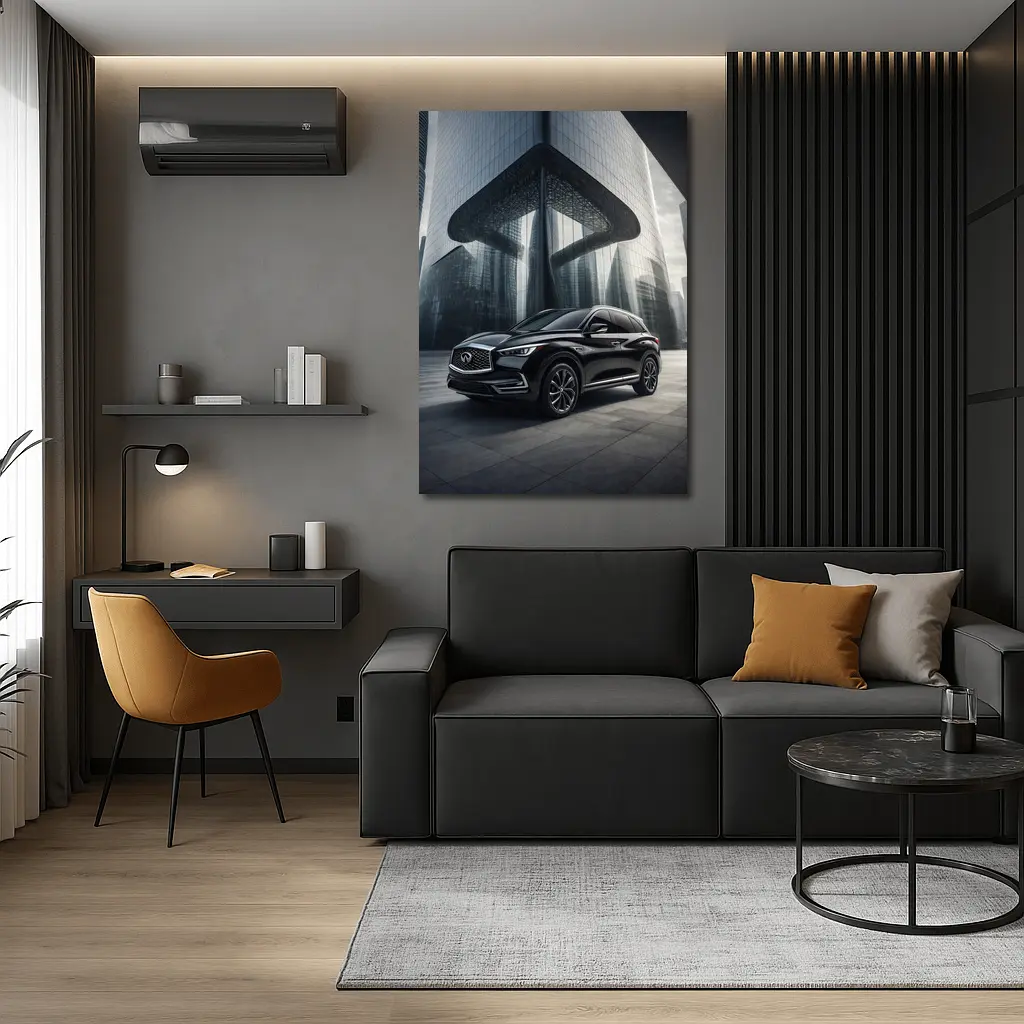 Infiniti QX60 Black SUV Futuristic City – Wall Art