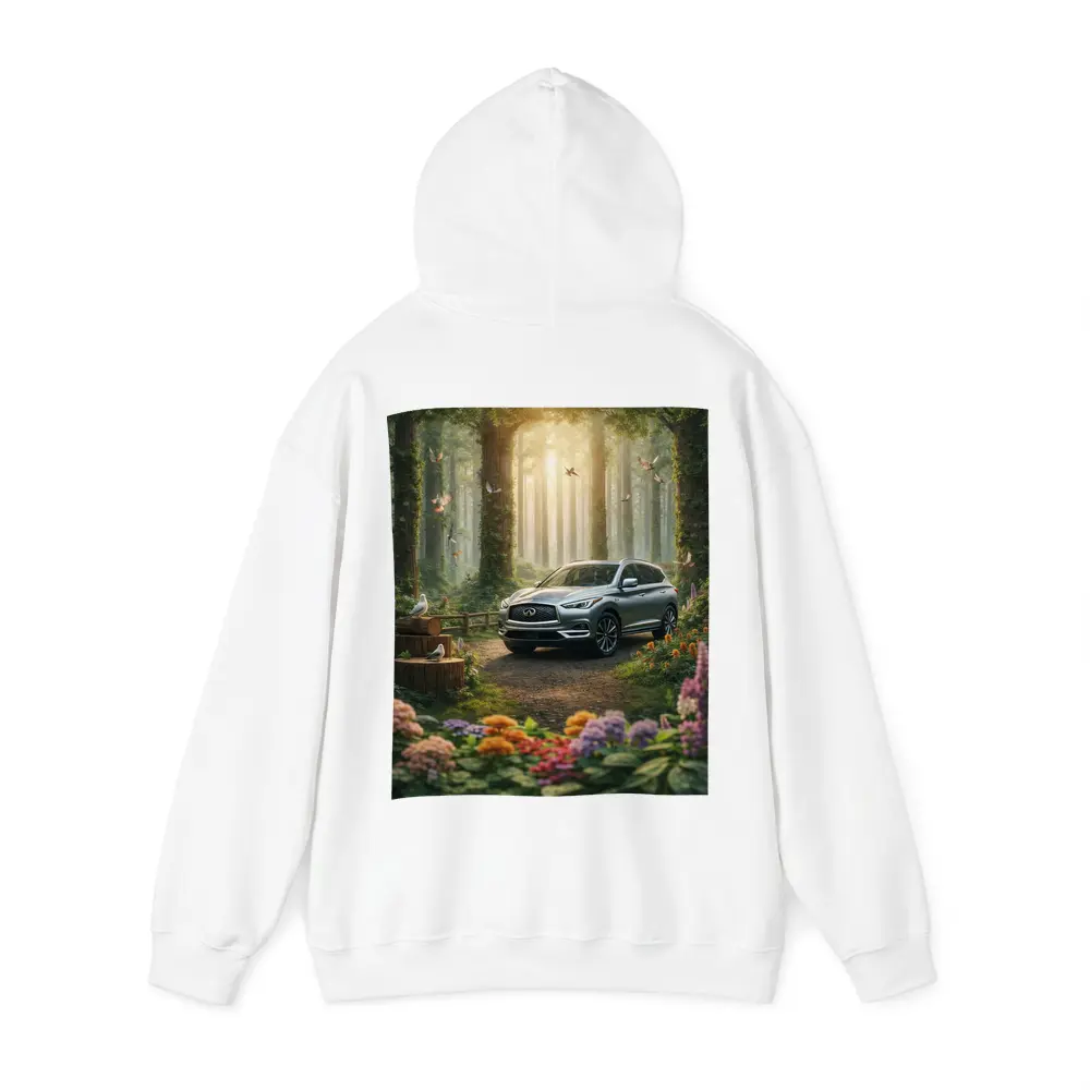 Infiniti QX60 Silver SUV Forest Setting – Hoodies