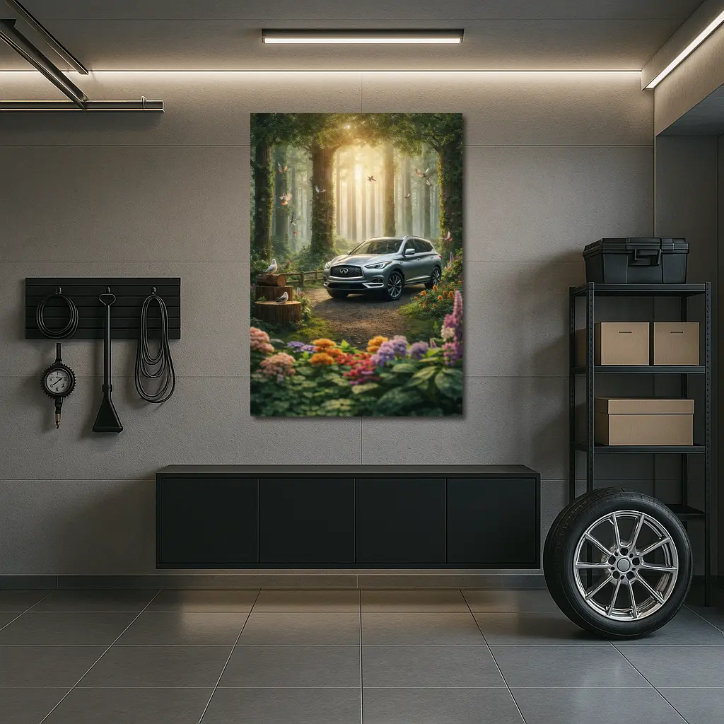 Infiniti QX60 Silver SUV Forest Setting – Wall Art