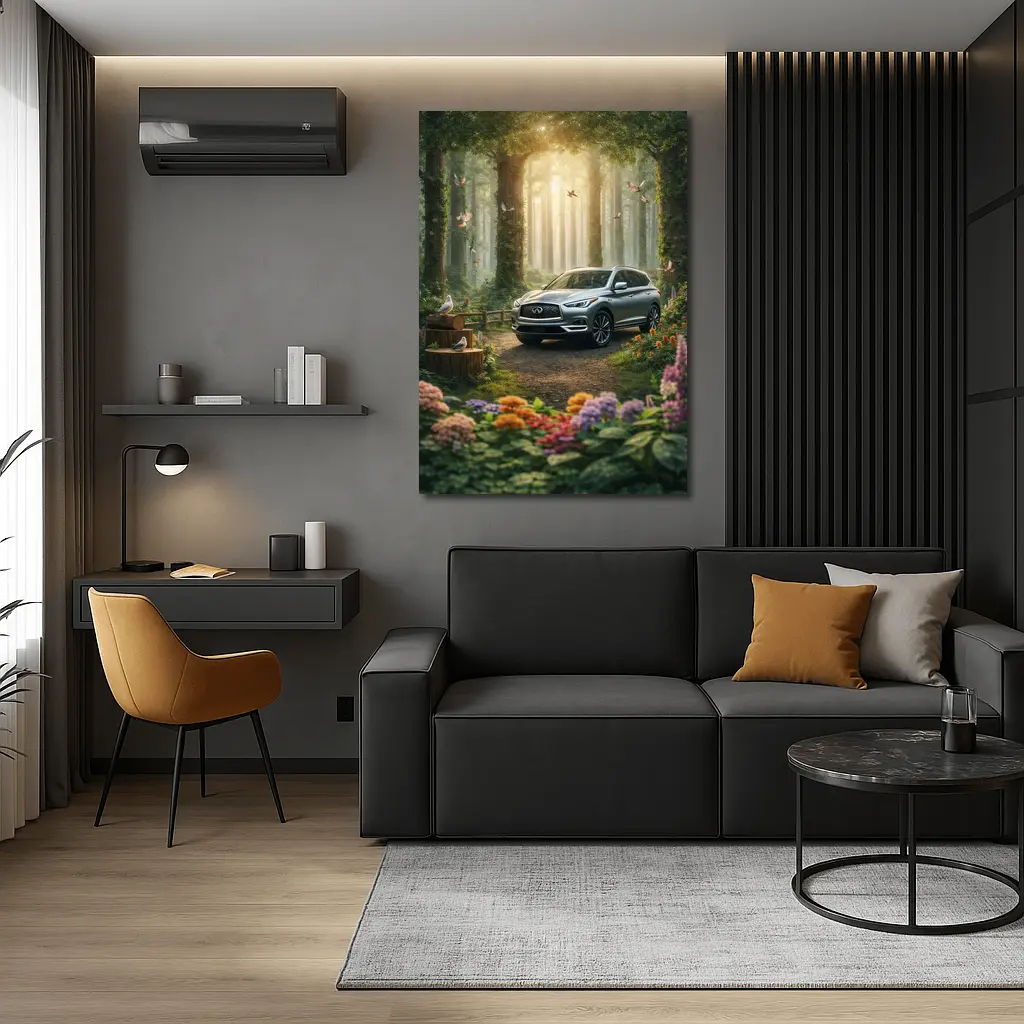 Infiniti QX60 Silver SUV Forest Setting – Wall Art