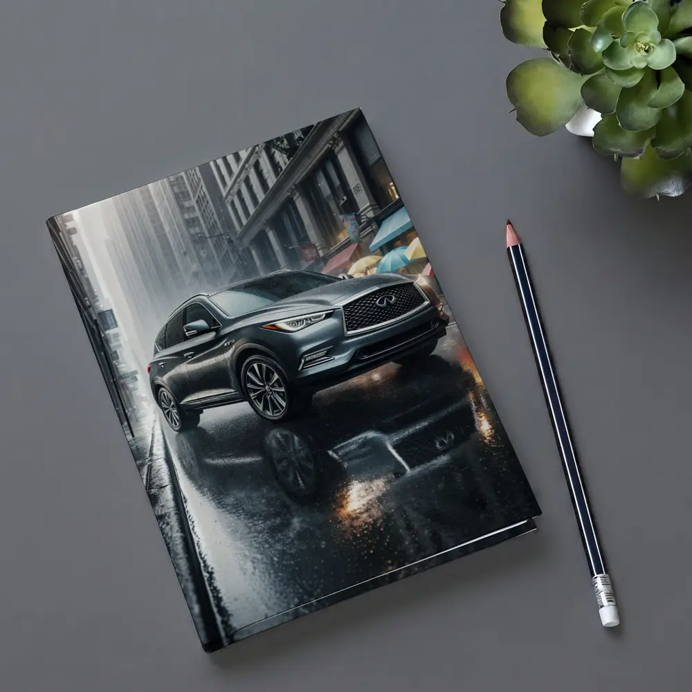 Infiniti QX60 Rainy City Street Scene – Notebooks