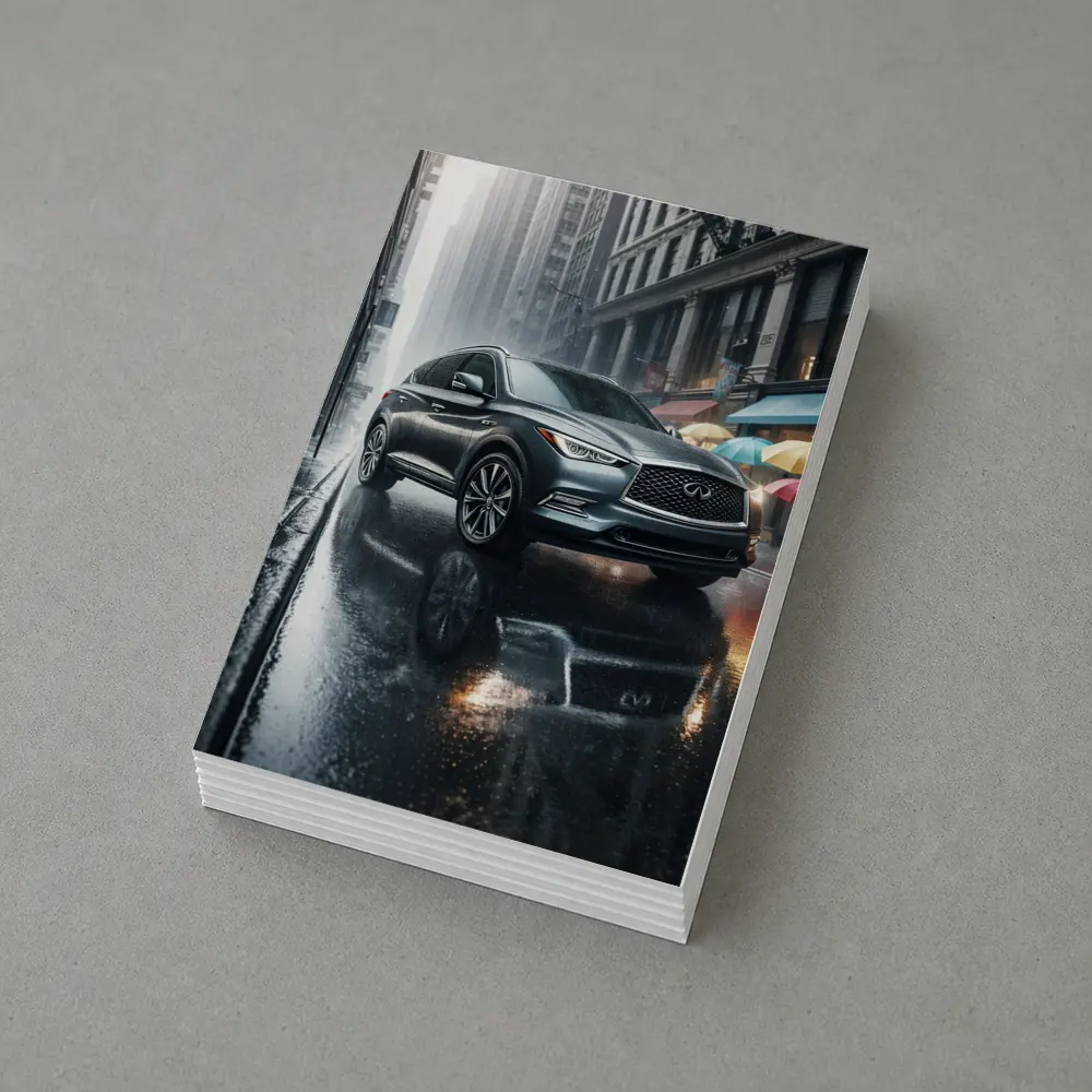 Infiniti QX60 Rainy City Street Scene – Postcards
