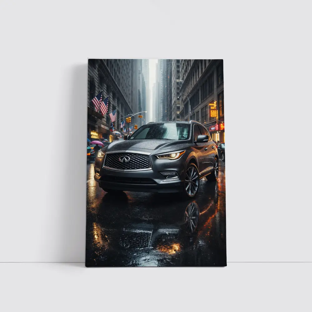 Infiniti QX60 SUV Rainy City Street – Wall Art