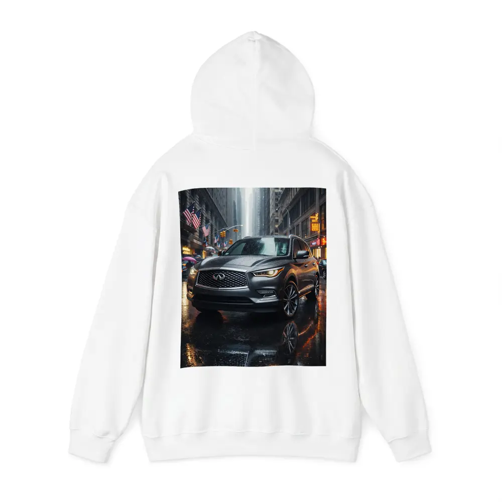 Infiniti QX60 SUV Rainy City Street – Hoodies