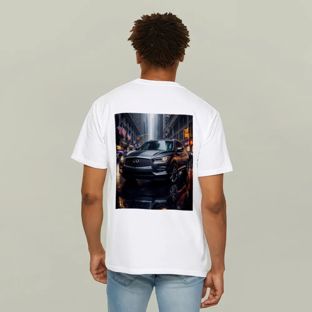 Infiniti QX60 SUV Rainy City Street – T-Shirts