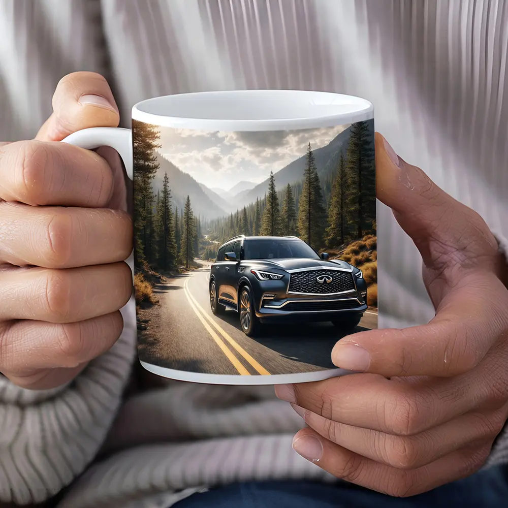 Infiniti QX80 SUV Mountain Forest Road – Mugs