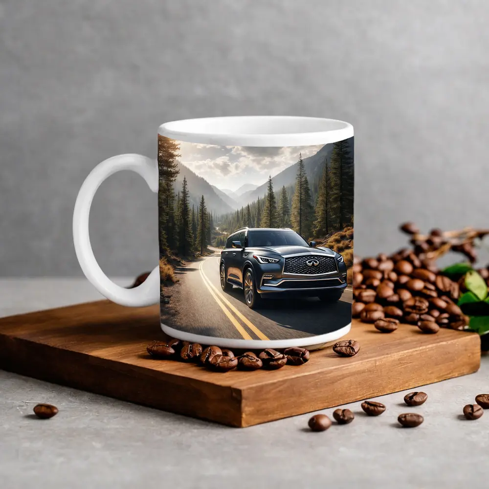 Infiniti QX80 SUV Mountain Forest Road – Mugs