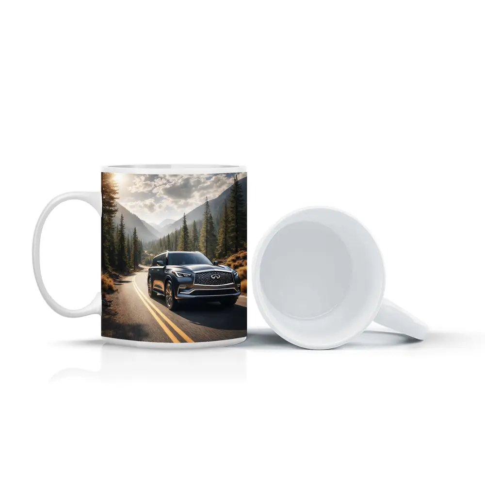 Infiniti QX80 SUV Mountain Forest Road – Mugs