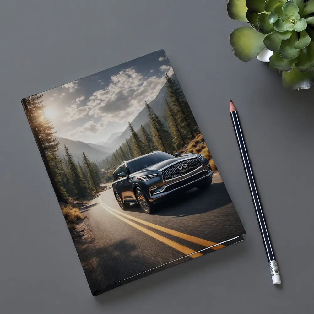 Infiniti QX80 SUV Mountain Forest Road – Notebooks